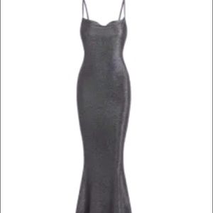 Metallic glitter midi dress